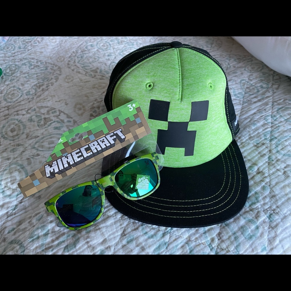 Youth Minecraft Hat and Sunglasses